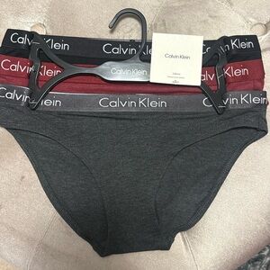 Calvin Klein three pack cotton bikini panties, new